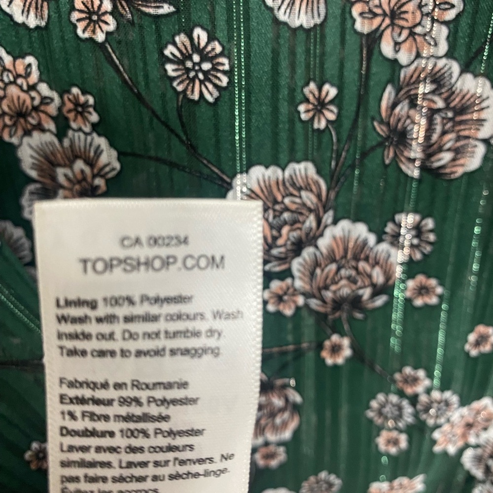 Topshop Floral Metallic Pinstripe Pussybow Blouse - Picture 4 of 7